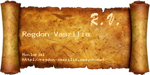 Regdon Vaszilia névjegykártya